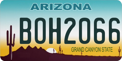 AZ license plate BOH2066