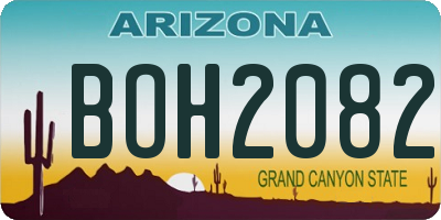 AZ license plate BOH2082