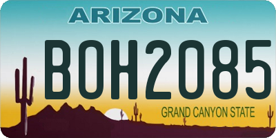 AZ license plate BOH2085