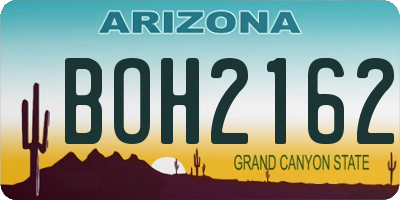AZ license plate BOH2162