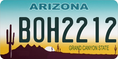 AZ license plate BOH2212