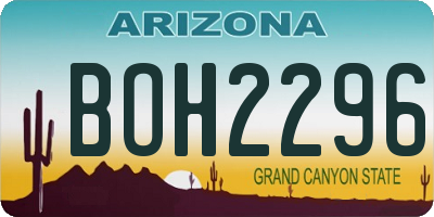 AZ license plate BOH2296