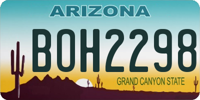 AZ license plate BOH2298