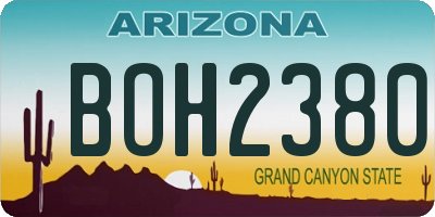 AZ license plate BOH2380