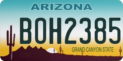 AZ license plate BOH2385
