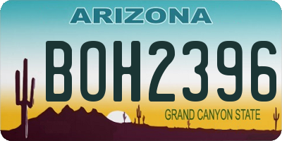 AZ license plate BOH2396