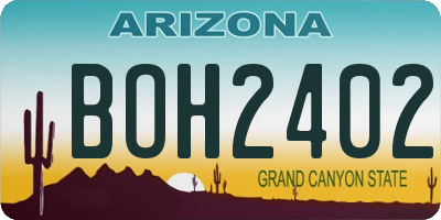 AZ license plate BOH2402