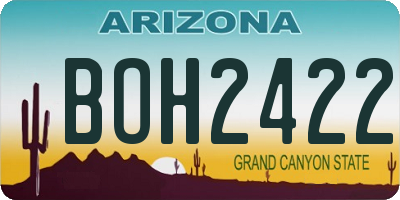 AZ license plate BOH2422