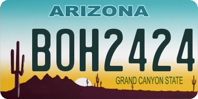 AZ license plate BOH2424