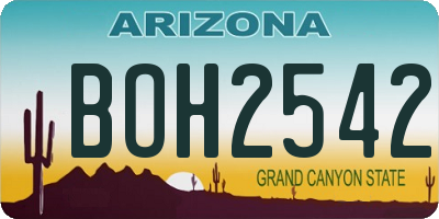 AZ license plate BOH2542