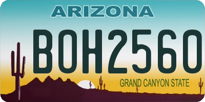 AZ license plate BOH2560