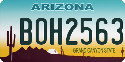 AZ license plate BOH2563