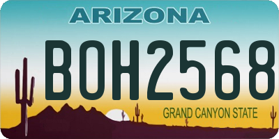 AZ license plate BOH2568