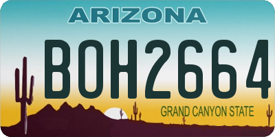 AZ license plate BOH2664