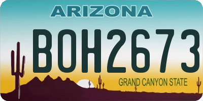 AZ license plate BOH2673