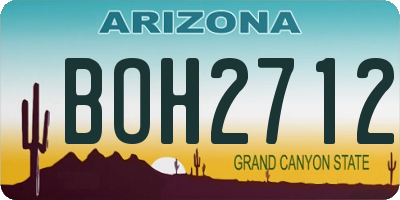 AZ license plate BOH2712