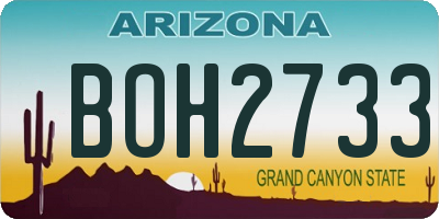 AZ license plate BOH2733