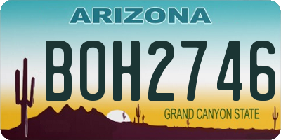 AZ license plate BOH2746