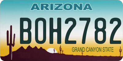 AZ license plate BOH2782