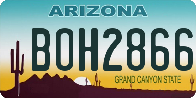 AZ license plate BOH2866
