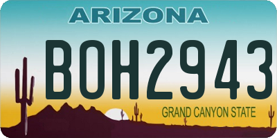 AZ license plate BOH2943