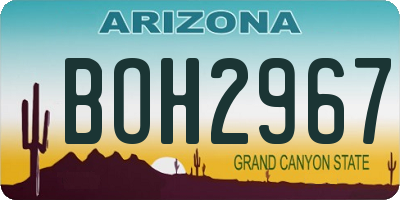 AZ license plate BOH2967