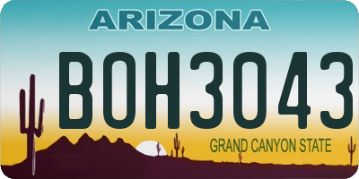 AZ license plate BOH3043