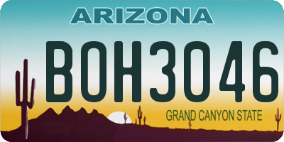 AZ license plate BOH3046