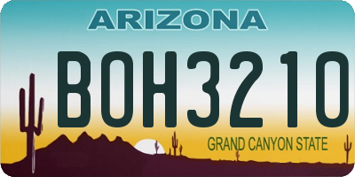 AZ license plate BOH3210