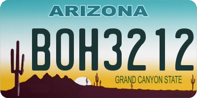 AZ license plate BOH3212