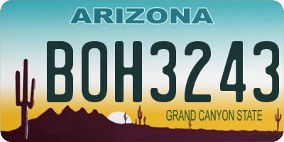 AZ license plate BOH3243