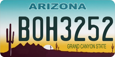 AZ license plate BOH3252