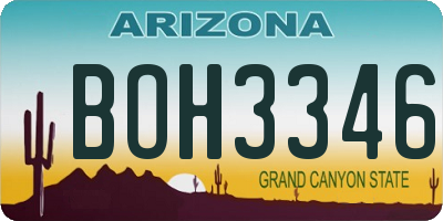 AZ license plate BOH3346