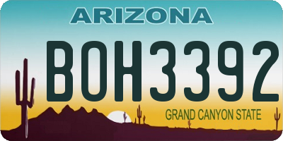 AZ license plate BOH3392