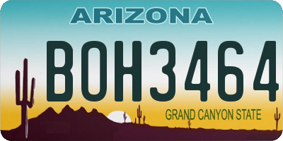 AZ license plate BOH3464