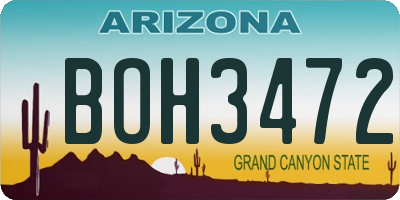AZ license plate BOH3472