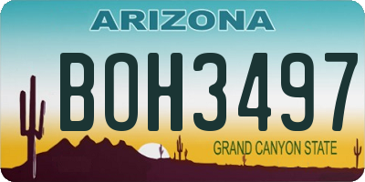 AZ license plate BOH3497