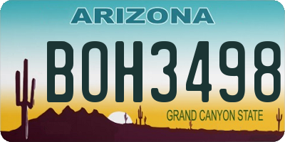 AZ license plate BOH3498