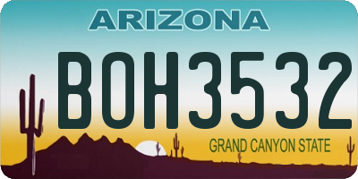 AZ license plate BOH3532