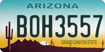 AZ license plate BOH3557