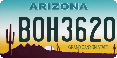 AZ license plate BOH3620