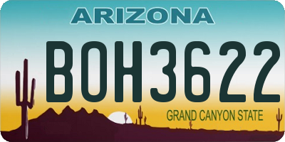 AZ license plate BOH3622