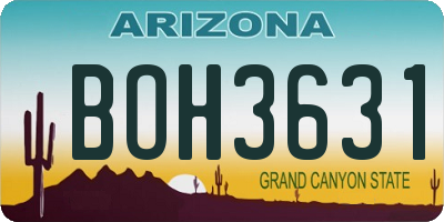 AZ license plate BOH3631