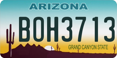 AZ license plate BOH3713