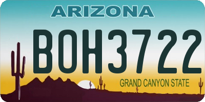 AZ license plate BOH3722