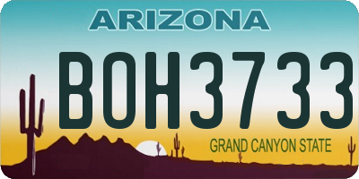 AZ license plate BOH3733
