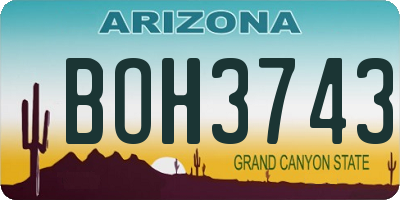 AZ license plate BOH3743