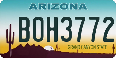 AZ license plate BOH3772