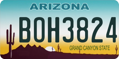 AZ license plate BOH3824
