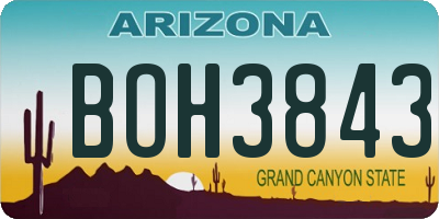 AZ license plate BOH3843